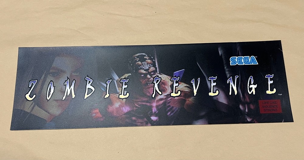 NOS Sega ZOMBIE RAID Marquee Translite