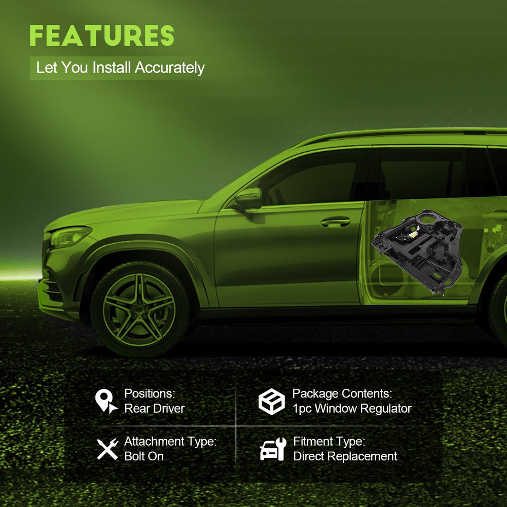 For 2007-2011 Dodge Nitro Power Window Regulator With Panel Motor Rear Left Side