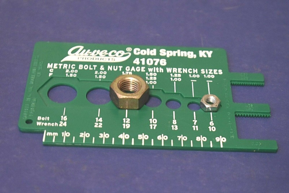 METRIC THREAD PITCH BOLT and NUT GAUGE SIZE CHECKER MM