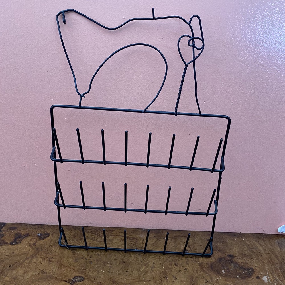 Black Wire Sewing Machine Shaped Rack - Spool Holder Holds 24 Spools
