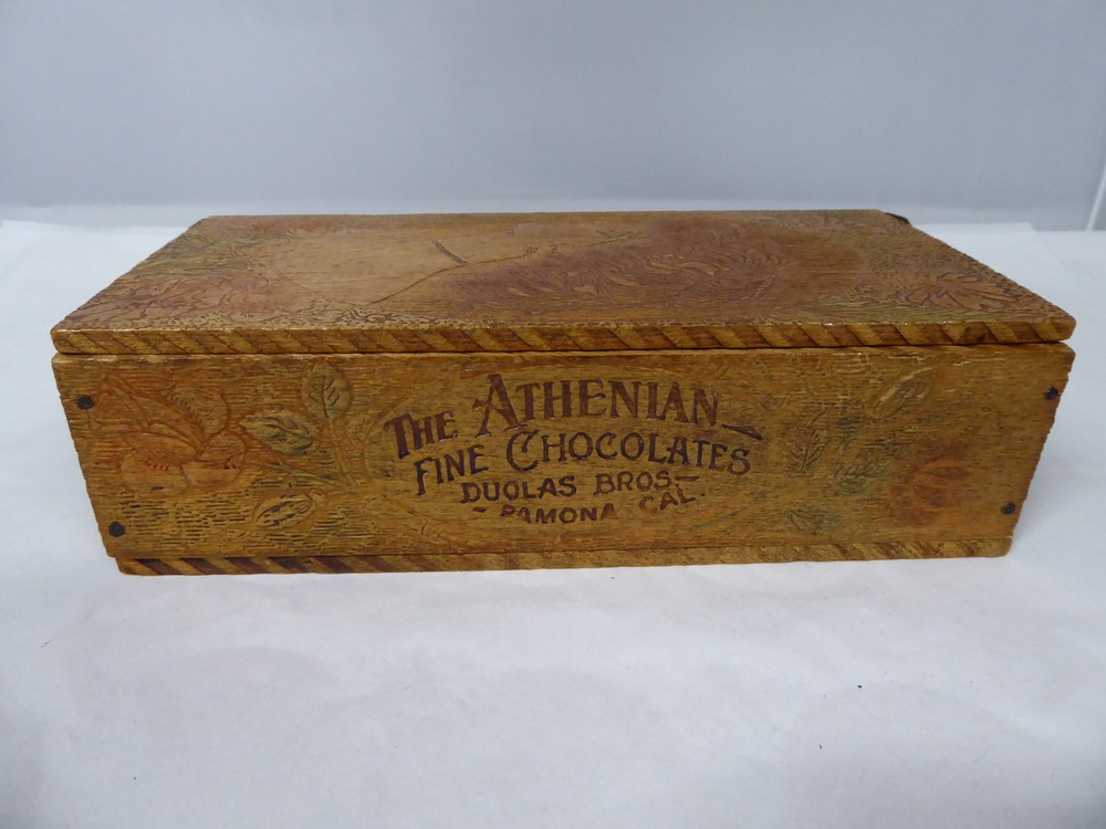 Antique Pyrography Advertising Candy Box Valentines Day #2