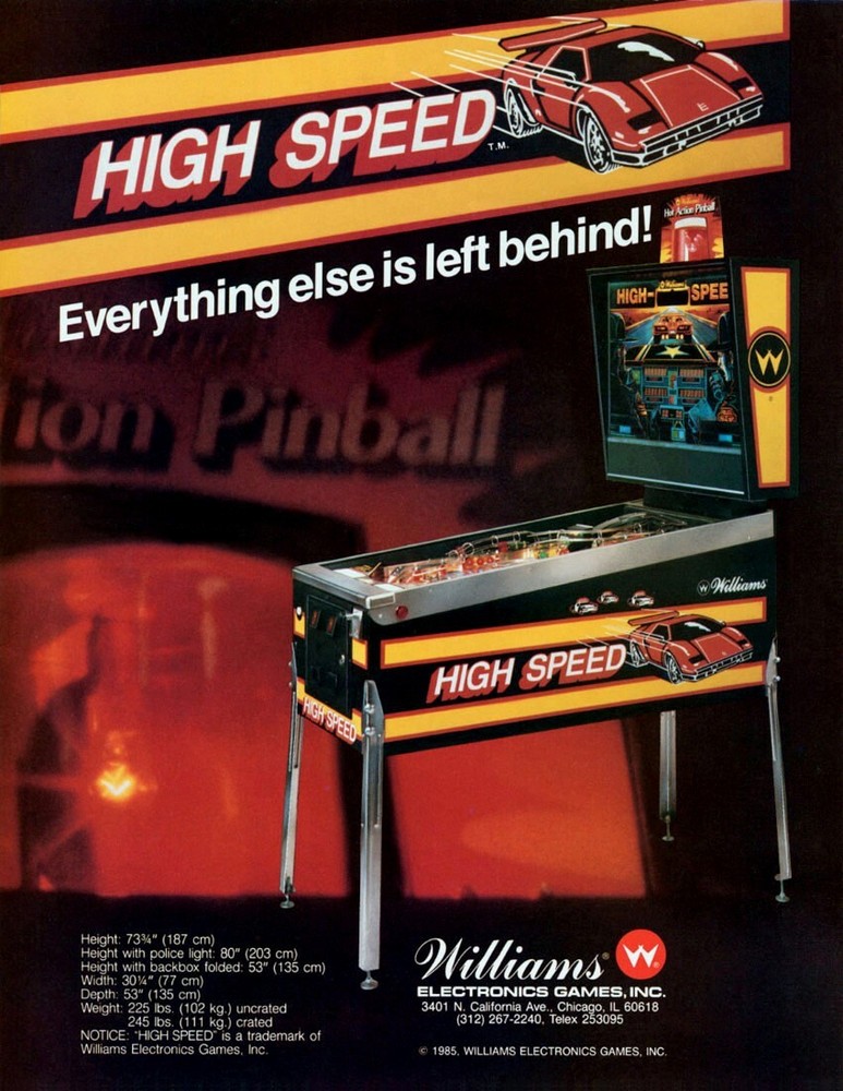 1986 Williams High Speed Pinball Machine Rubber Ring Kit