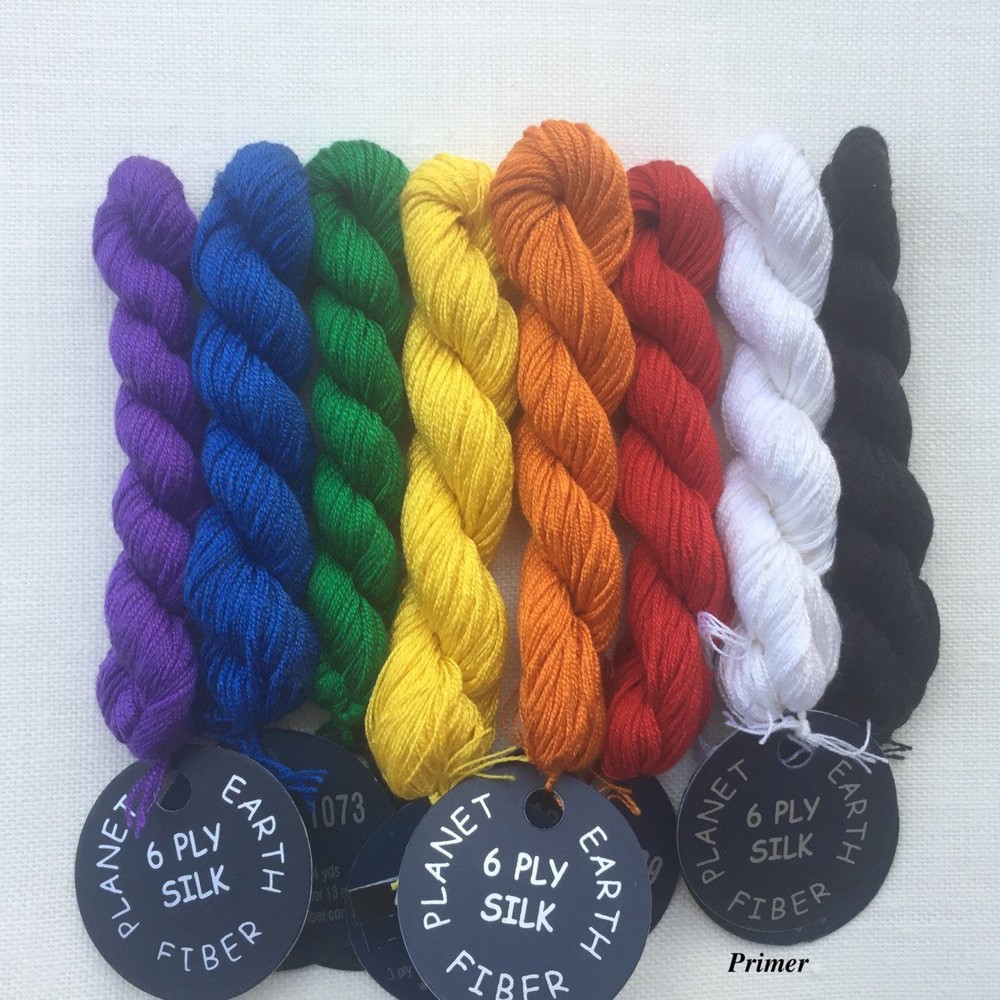 Planet Earth 6 Ply silk collection Primer needlepoint cross stitch threads basic