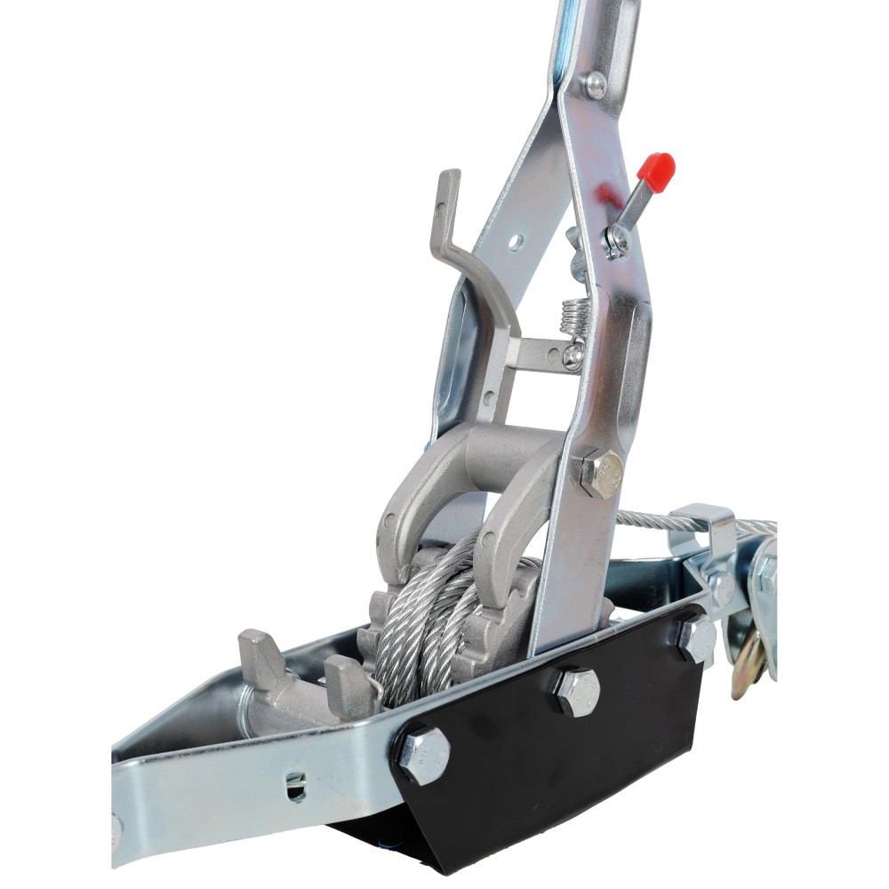 4T HAND Winch PULLER,DOUBLE GEAR,3 HOOKS, 12FT Cable,Power Cable Puller
