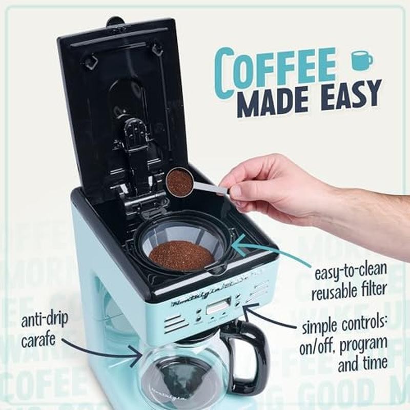 12-Cup Programmable Coffee Maker LED Display Auto Shut-Off Keep Warm Plastic New