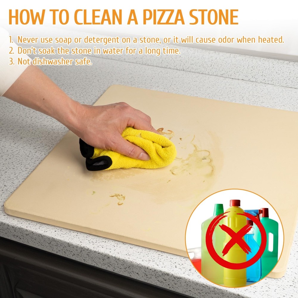 Extra Large Pizza Stone 24" x 18",Cooking Stone for Grill Rectangular, Baking...