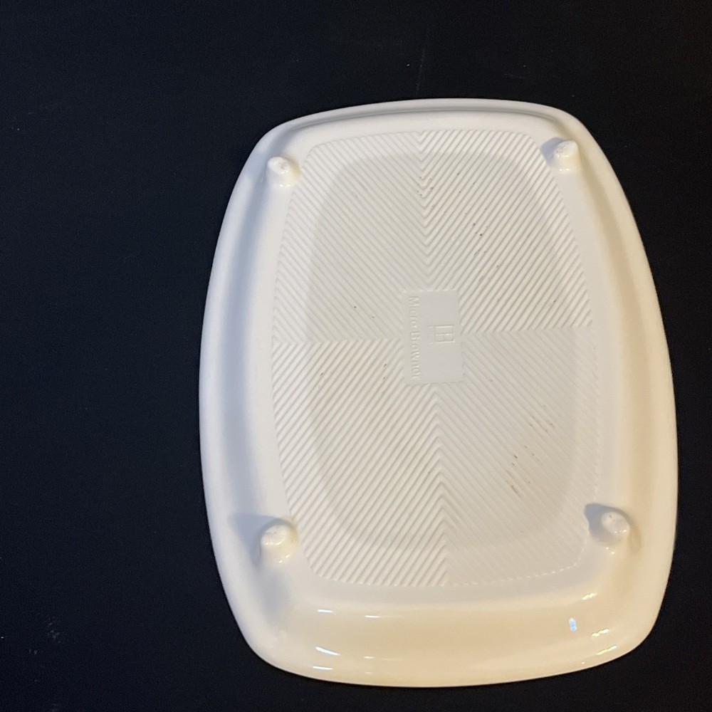 Litton Micro Browner White Ceramic Footed Rectangle for Kitchen Microwave