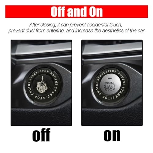 Black Car Push Start Stop Button Rotary Ignition Protector Cover
