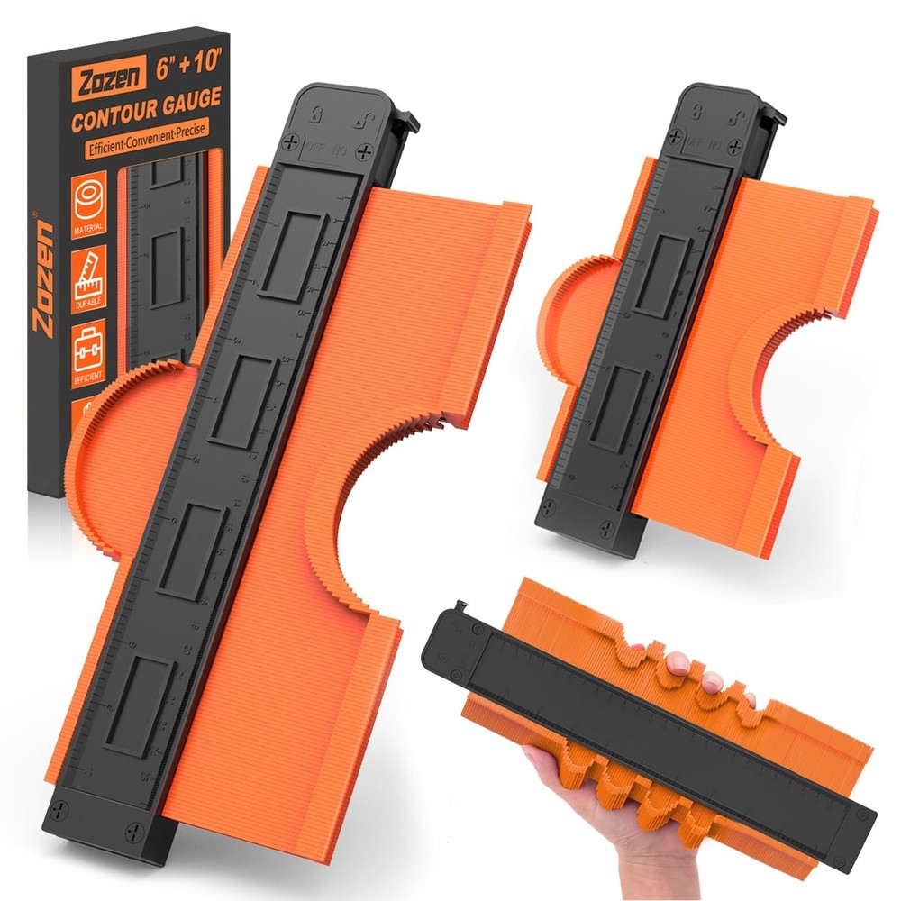 Engraved Scale Contour Gauge - 2 Pack 10'' & 6'' for Perfect Shape Transfer