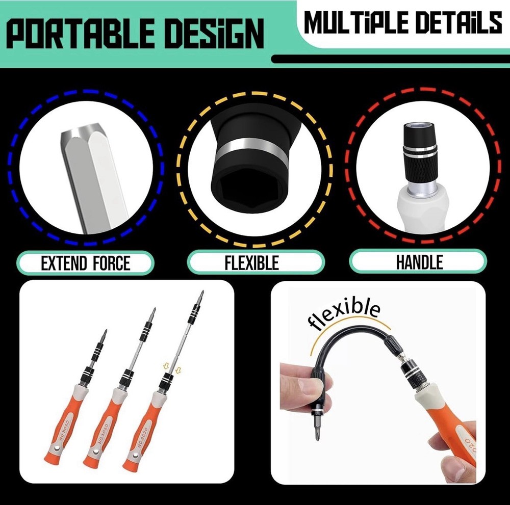 Precision Screwdriver Set With Case 64 In 1
