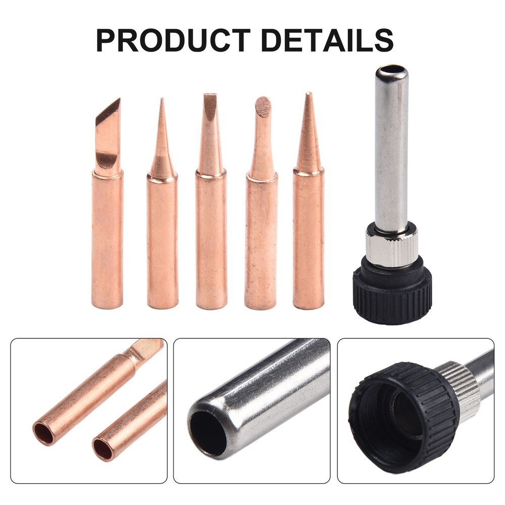 Reliable Copper Soldering Iron Tips 6pcs Tips for Professional Soldering Work