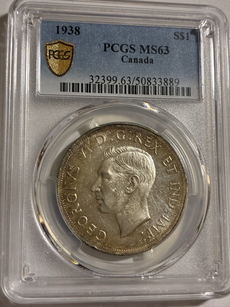 1938 Canada Dollar PCGS MS63