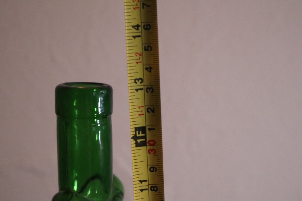 Vintage Fish Shaped Bottle 13" Dark Green - Chip