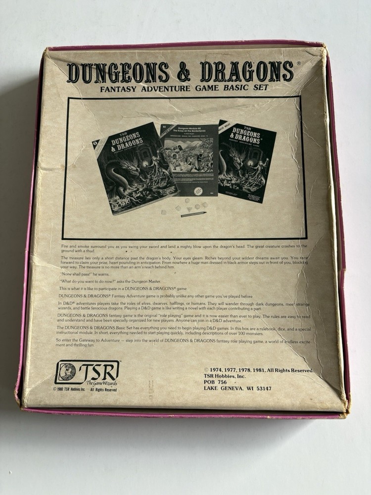 Dungeons and Dragons Basic Set TSR 1981