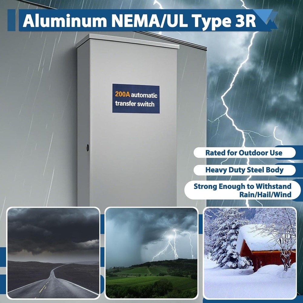 200 Amp Automatic Backup Transfer Switch Outdoor New