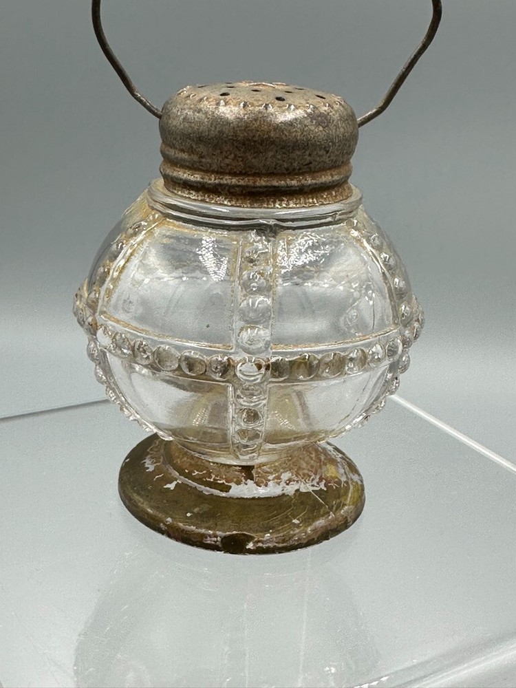 1910s Beaded LANTERN Glass CANDY CONTAINER Shaker E&A 405
