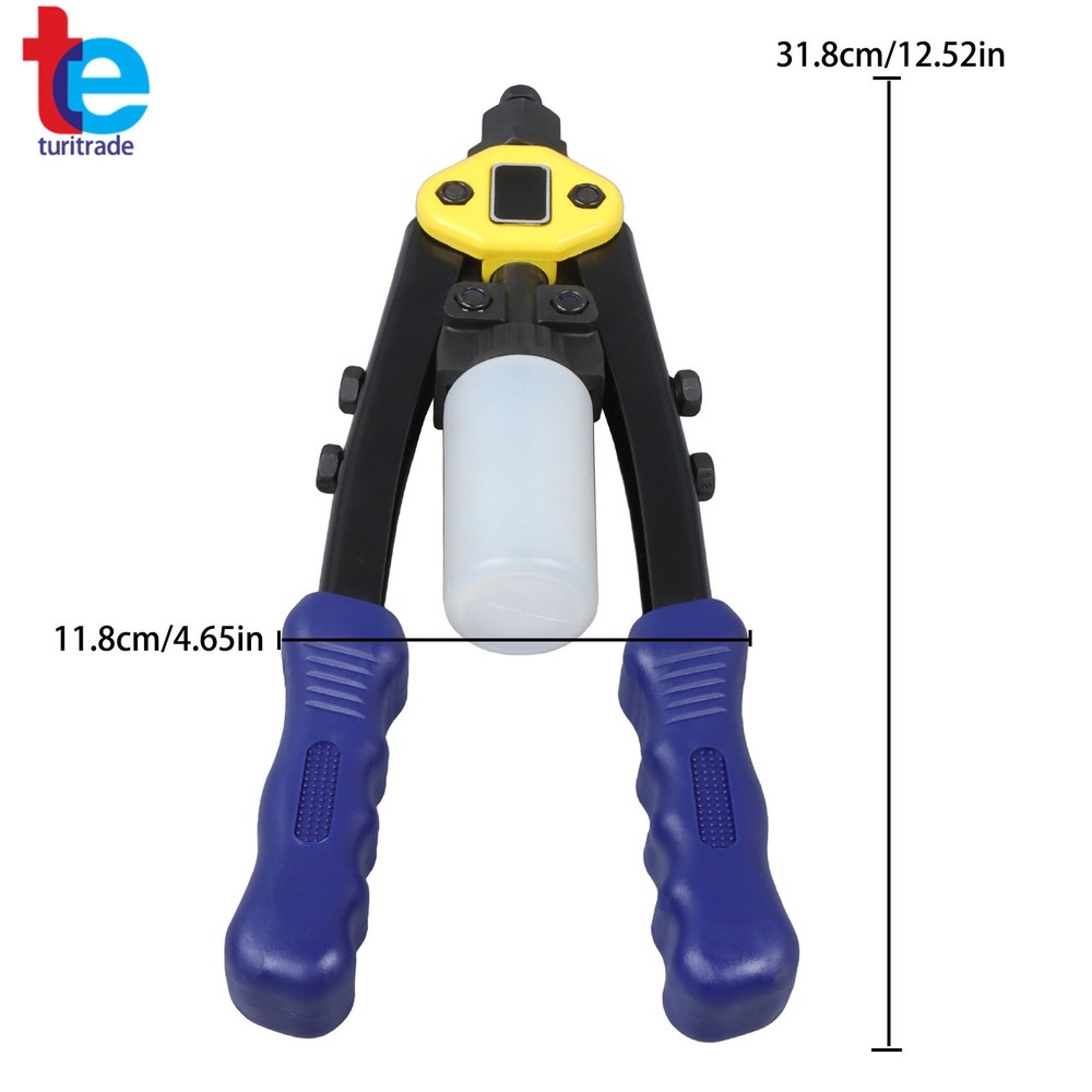 Multi-purpose 1/4 Pop Rivet Gun Kit 210Pcs Blind Rivets 13" Hand Riveter Tool