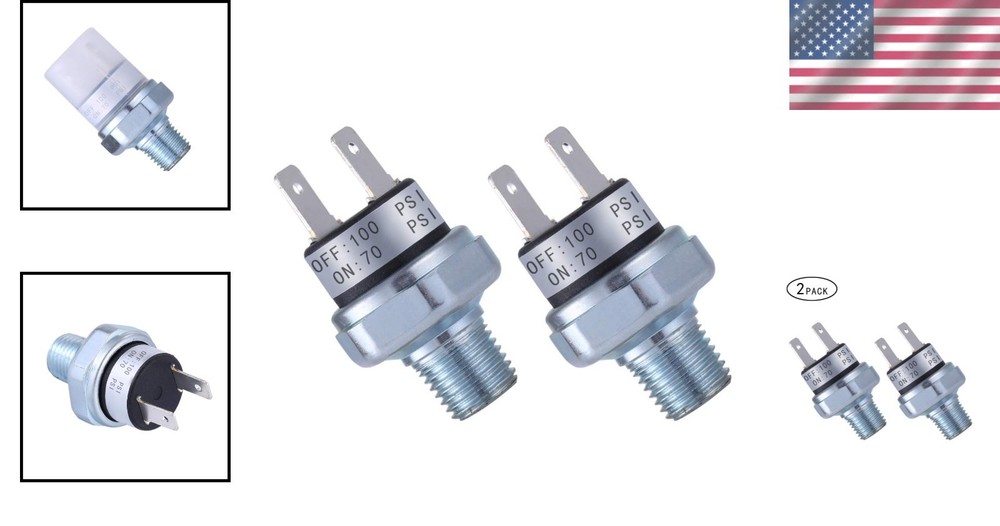 Automatic Air Pressure Switch 70-100 PSI for 12V/24V Systems - Durable Control
