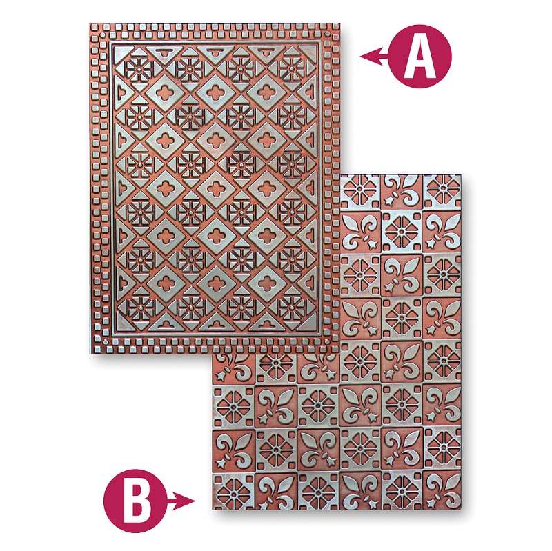 Spellbinders M-Bossabilities A4 Card Embossing Folder Diamond Fleur De Lis