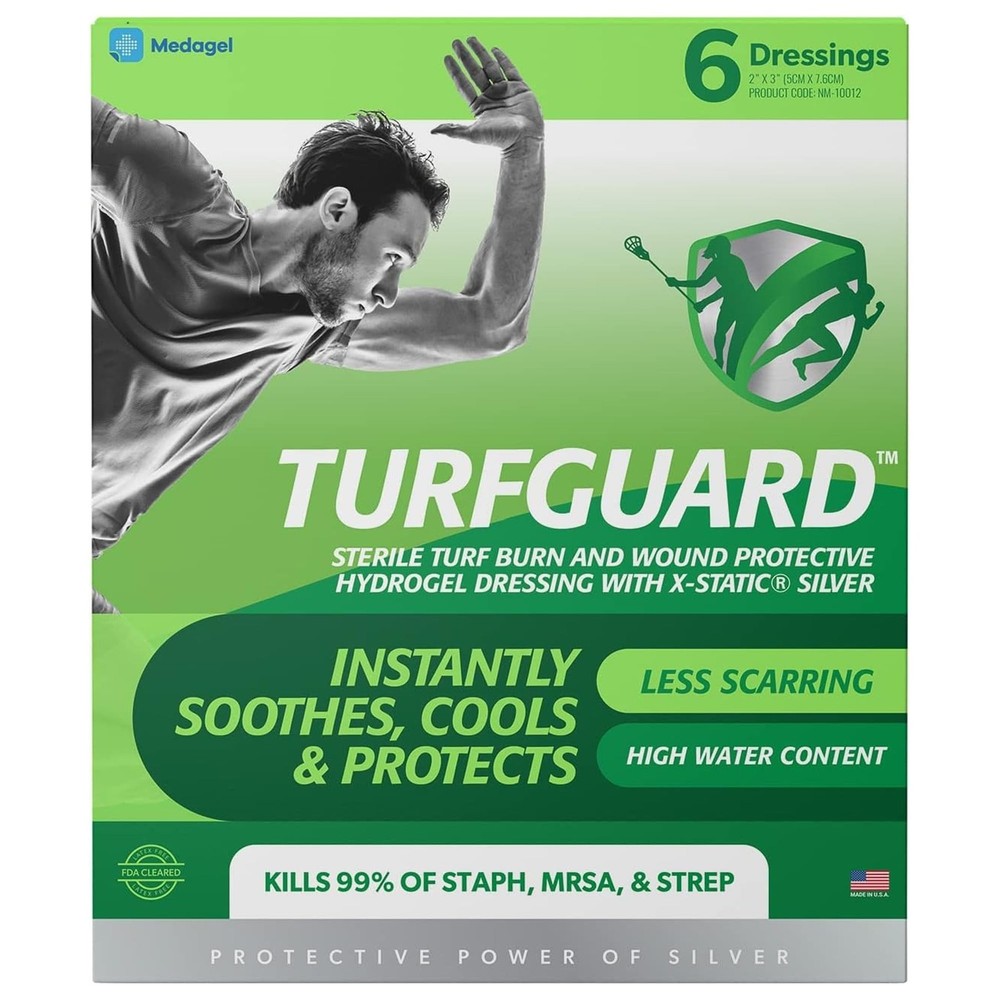 TURFGUARD Hydrogel Turf Burn Dressing with X-Static Silver – Cooling Relie