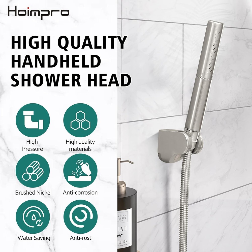 Homipro Brushed Nickel Brass 2 In 1 Function High Flow