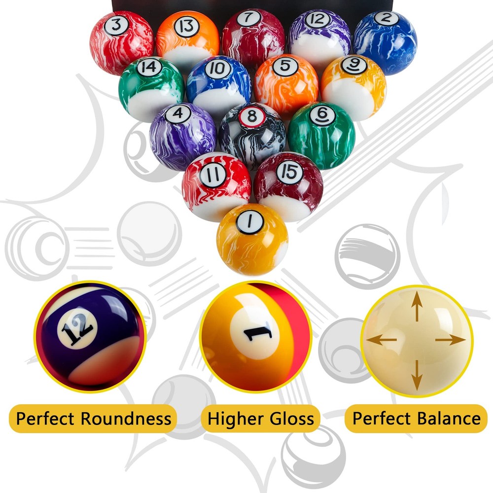 Billiard Balls Set 16 Pool Table Balls
