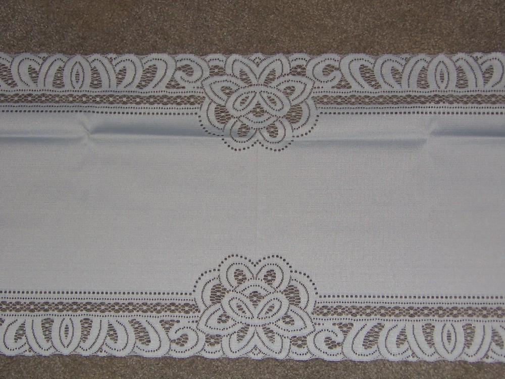 Lace Table Runner Ivory Battenburg design 72 x 14