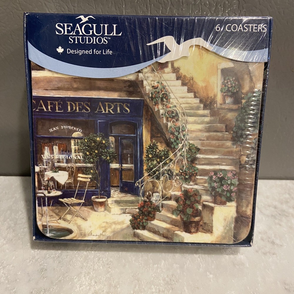 Coasters Seagull Studios New Sealed 6 Café Des Arts Paris