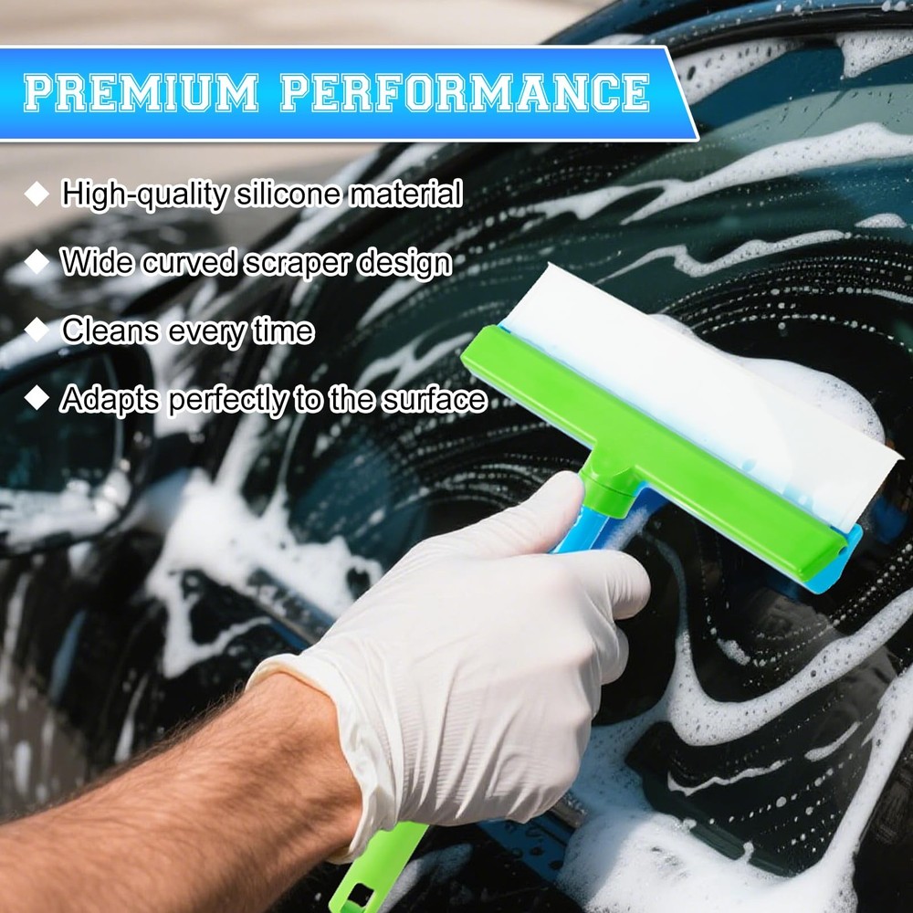 Window Cleaning Kit, Squeegee, Recyclable Silicone Green