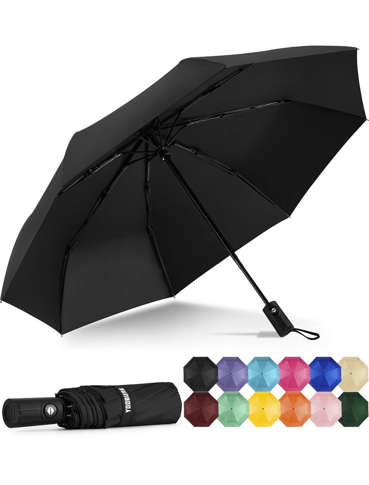 Windproof Travel Umbrella  Automatic Umbrellas for Rain, Compact Folding Umbr...