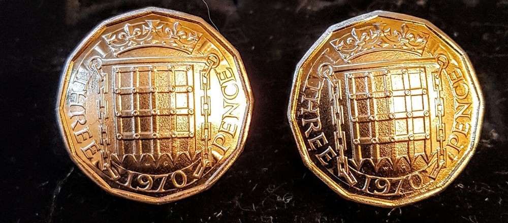 1970 Threepence  Cufflinks