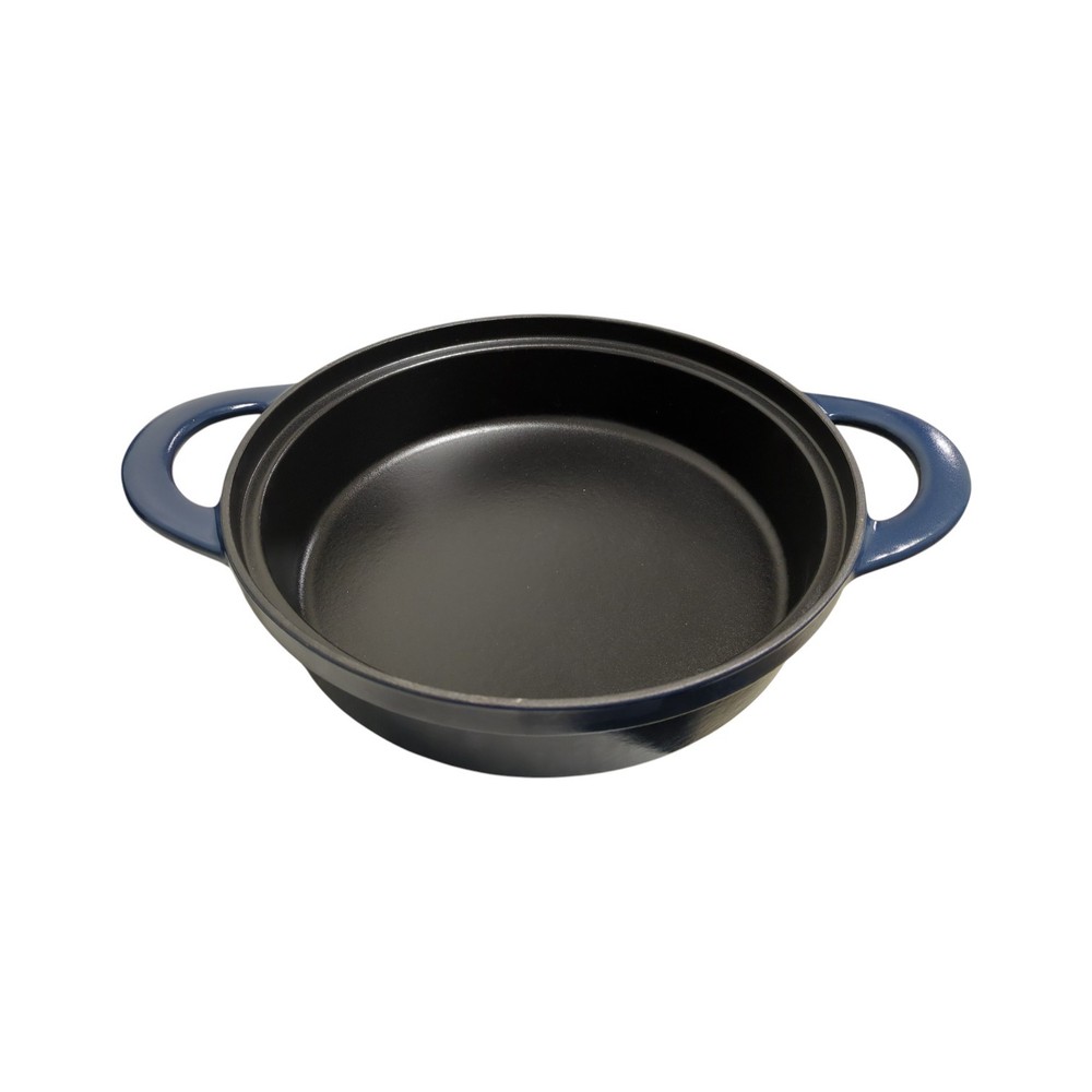 Tramontina 4 Piece Stackable Enamel Cast Iron Cookware Set, Navy