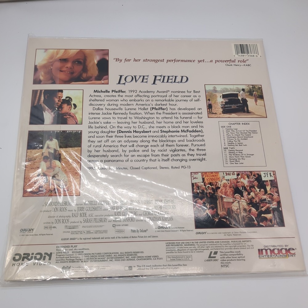 Love Field Laserdisc - Michelle Pfeiffer