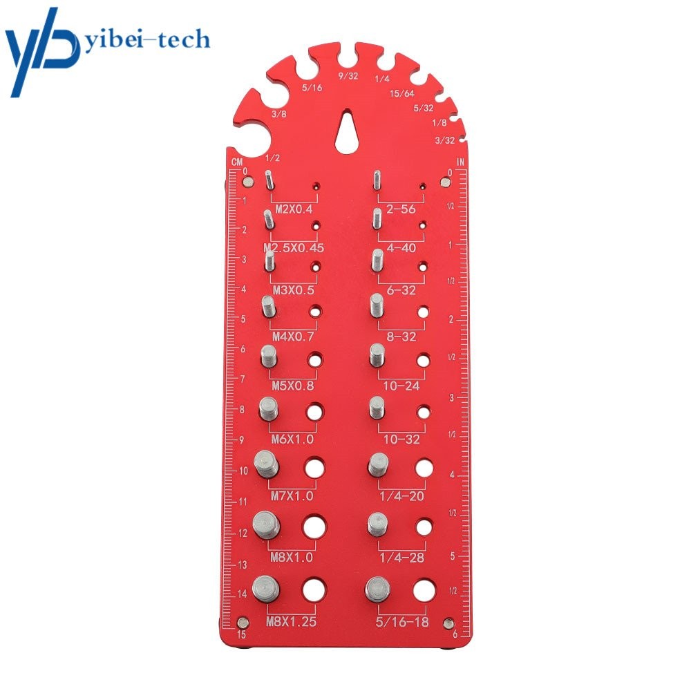 18 Hole 3/32 to 1/2 inch, Nut and Bolt Thread Checker, Thread Chaser Set