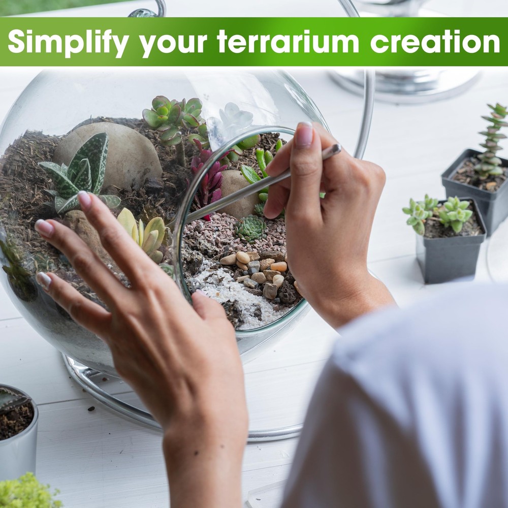 DUSPRO Recycle Terrarium Kit, Include Potting Soil, Pumice, Medium, Soil