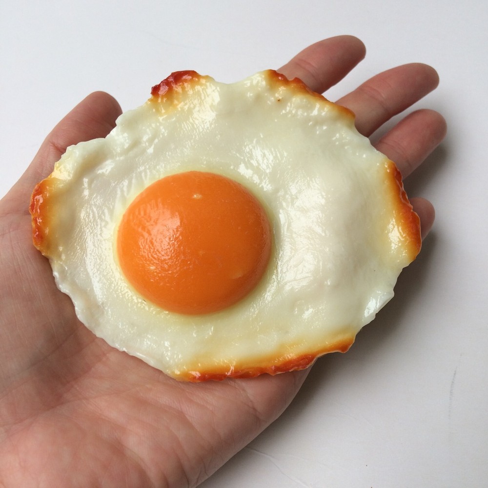 Fake Fried Egg Artificial Rubber Food Display, Kitchen Decor, Props
