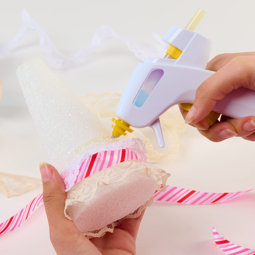 Cool Glue Gun Kit, Safe Craft Tool, Lightweight, Projects, White