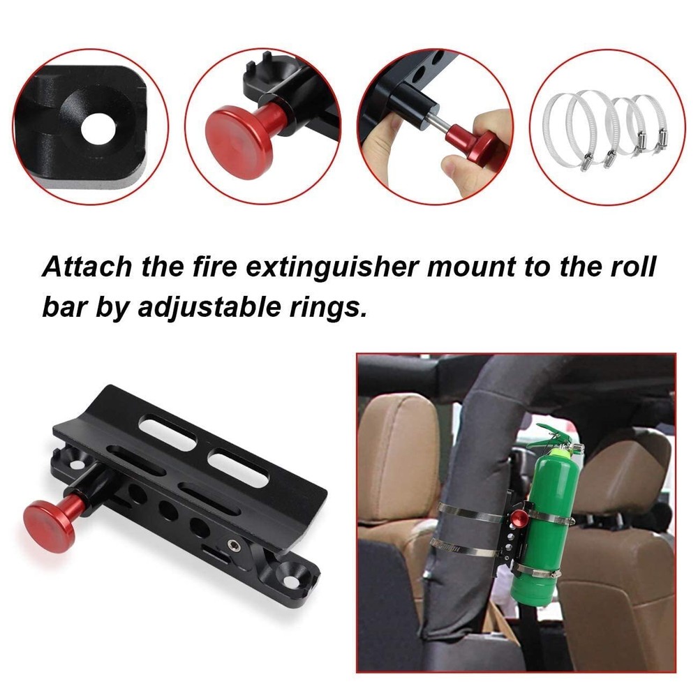 Universal Quick Release Roll Bar Fire Extinguisher Mount bracket Ranger Can ...