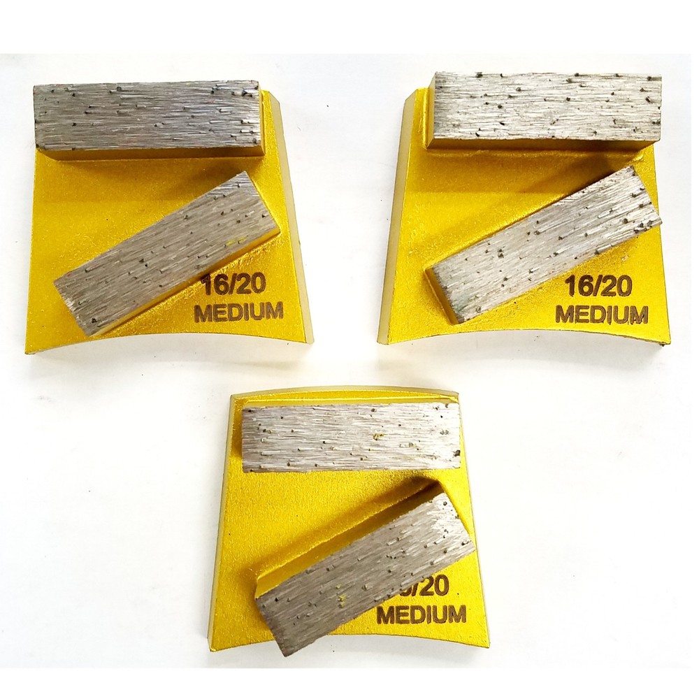 3PK Trapezoid Quick change Grinding Disc Plate - 16/20 Grit - Medium Bond