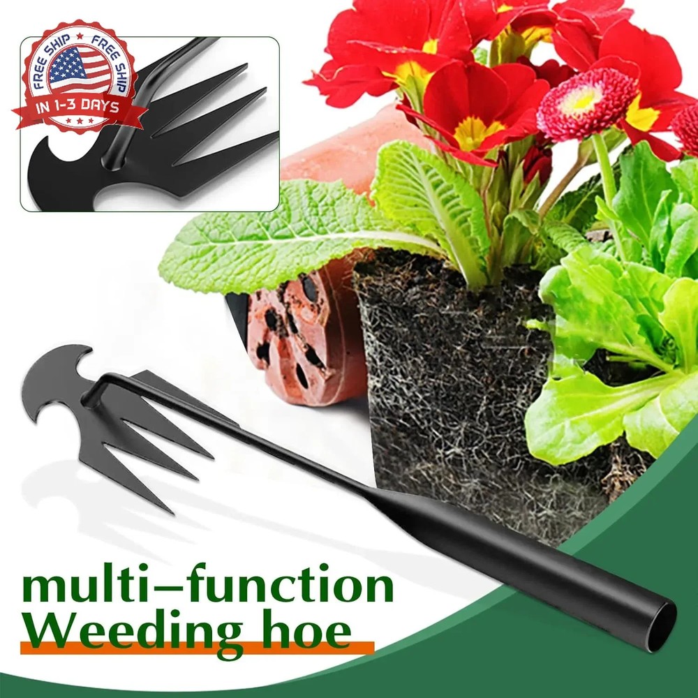 Weed Puller Tool Garden Weed Pulling Tool,Portable Garden Weeding Tool,4 Teeth M