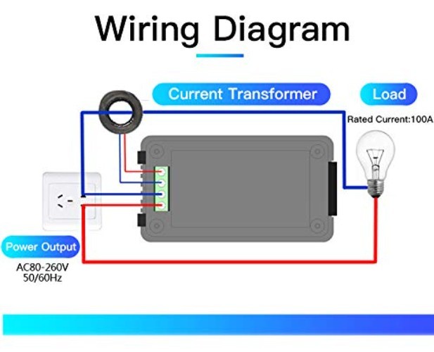 AC Current Voltage Amperage Power Energy Panel Meter LCD Digital Display Amme...