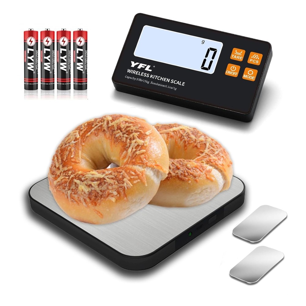 Wireless Kitchen Scale W/ Detachable Remote Display 33lb High Precision Digital