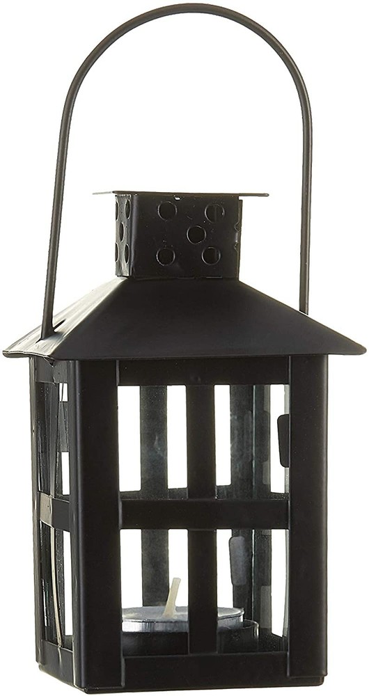 Luminous Black Mini-Lantern Tea Light Holder