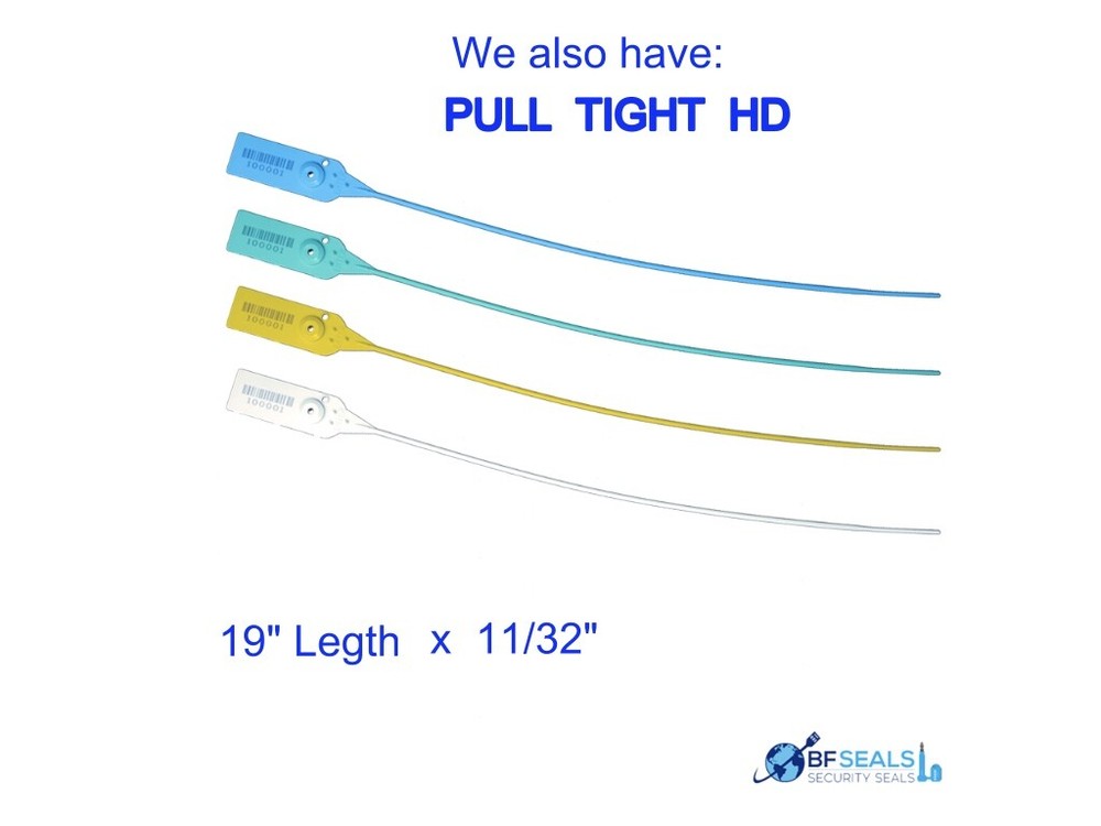 Plastic Seal DE, 100 pcs, 16" Numbered, Barcode, Elegant Yellow color