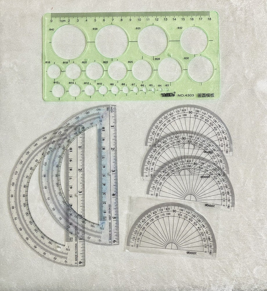 Plastic Protractors Set 7 PCs