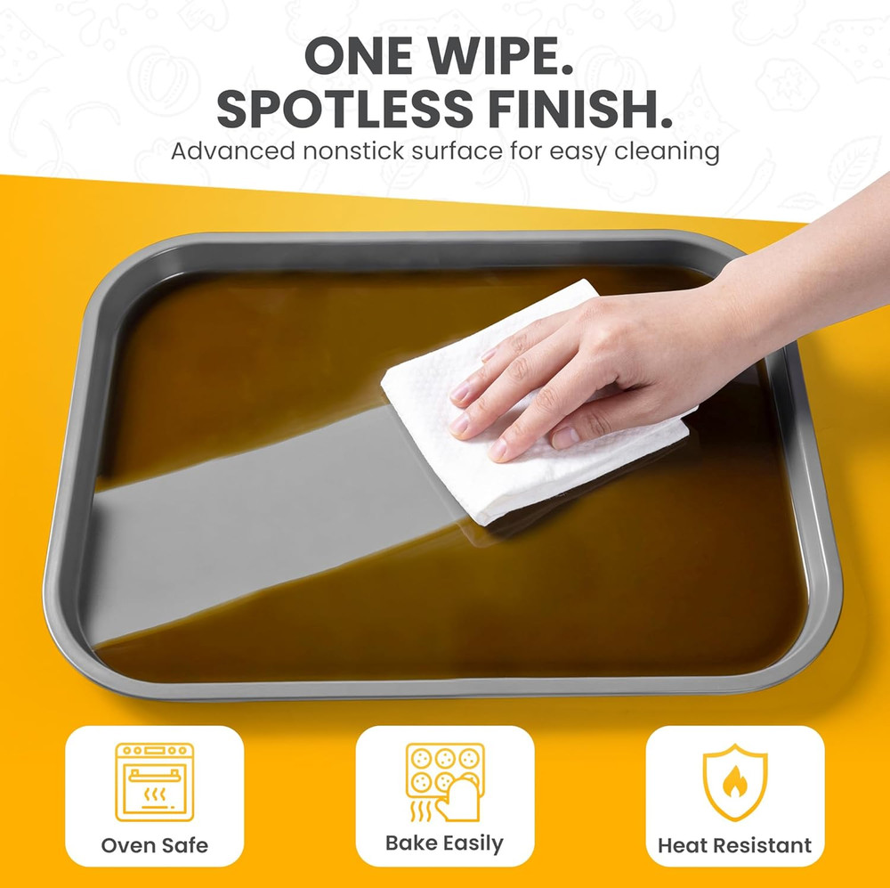 11 Piece Stackable Nonstick Baking Pan Set, Space-Saving Nesting Bakeware, 6-Cup