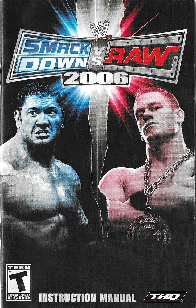 Smack Down VS Raw 2006 PS2 Original Replacement Manual Only