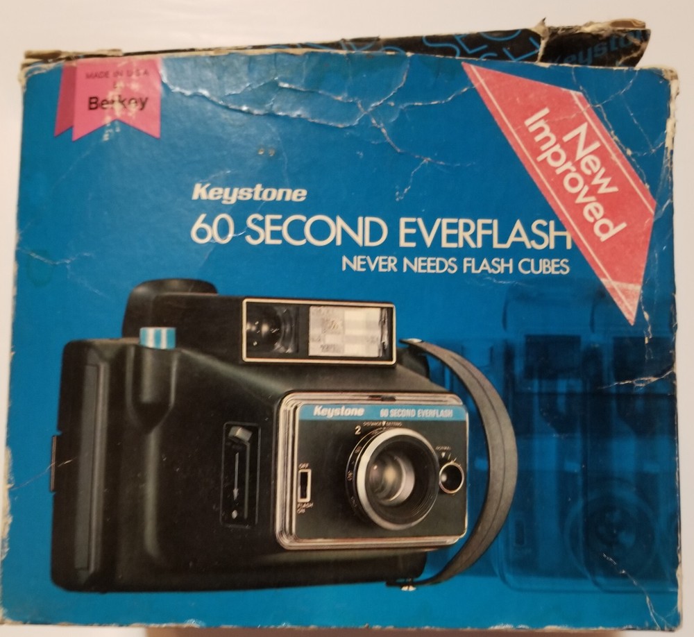 Vintage Keystone 60 Second Everflash Camera w/box - Tested/Works