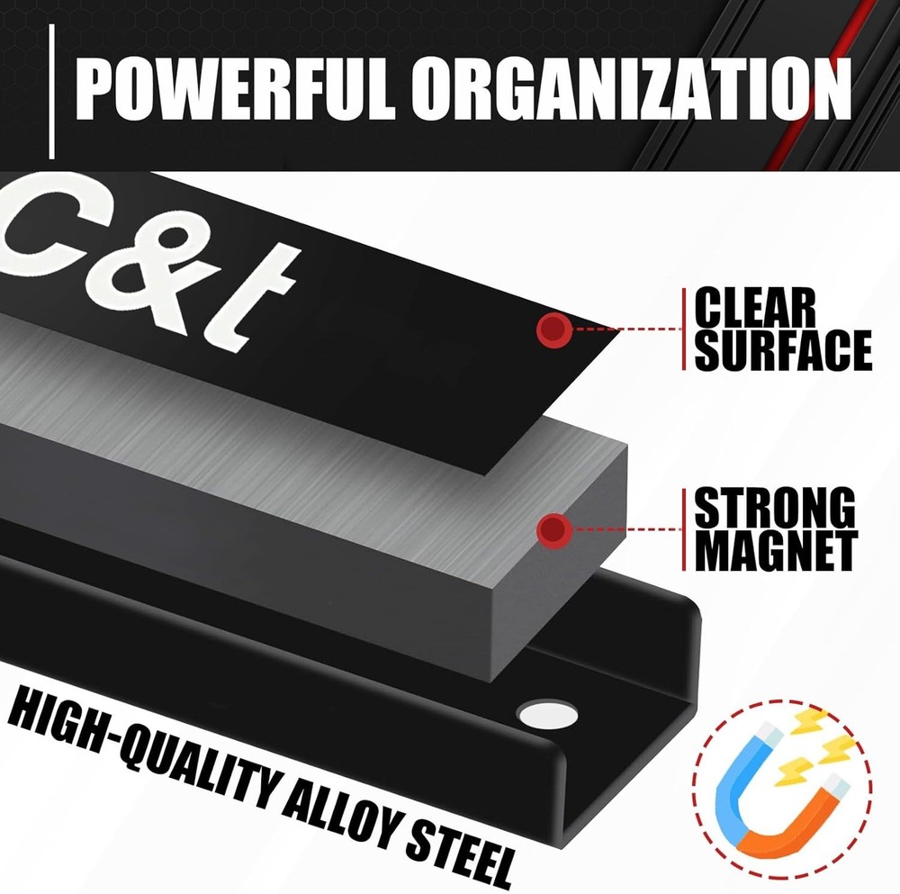 7-Piece Magnetic Tool Holder Set for Garage & Workshop Organization