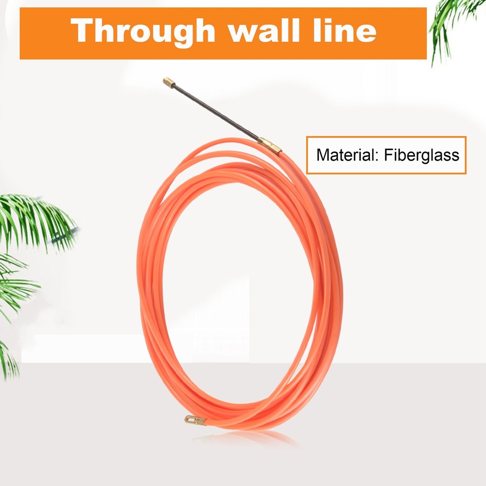 4Mm 5 Meter Orange Guide Device Nylon Electric Cable Push Pullers Duct7908
